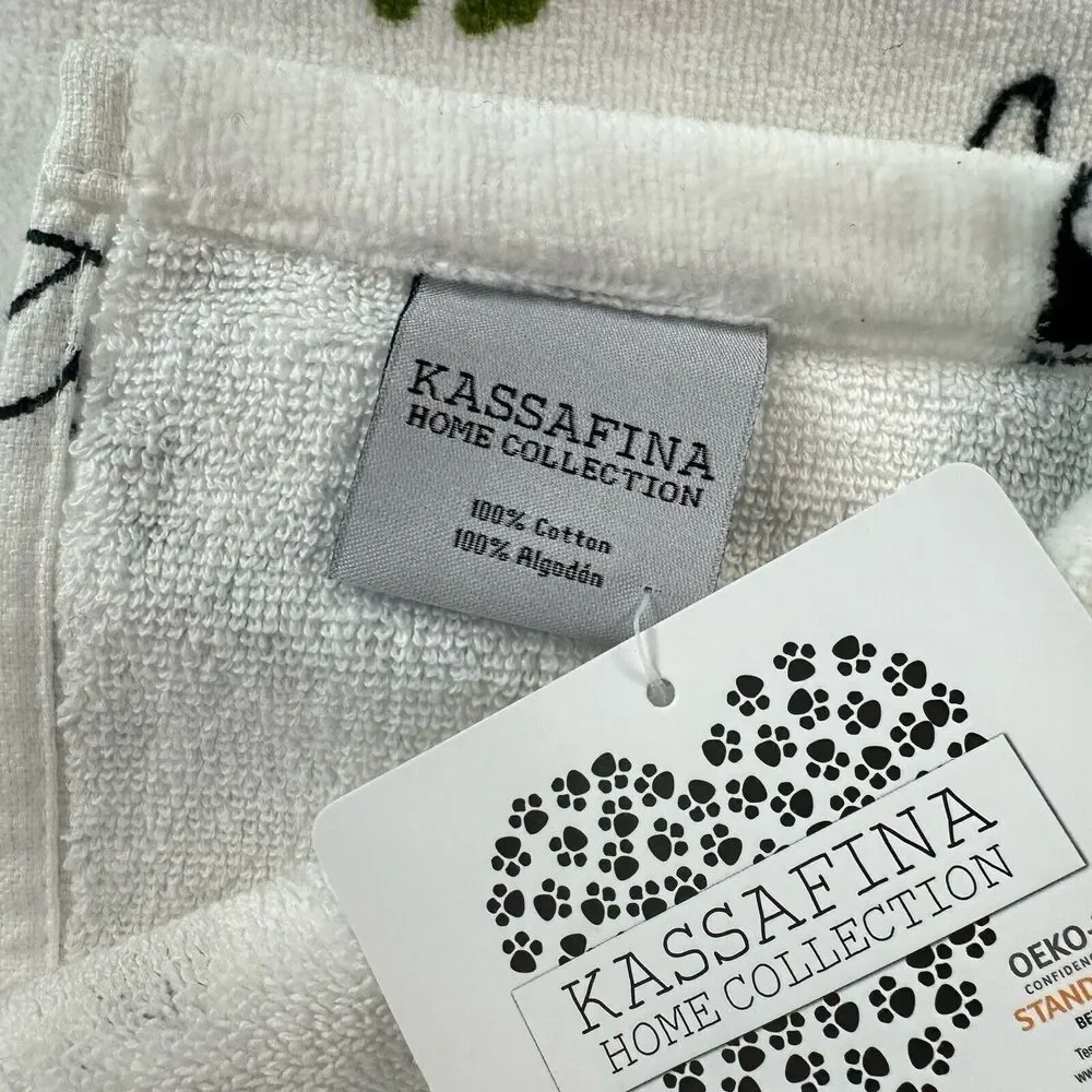 Kassafina Dog Pup Bath Hand Bath Kitchen Towel Wash Cloth Set 4 NWT